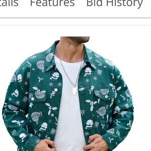 NWT Green HOLIDAY Patterned Men's Jacket M